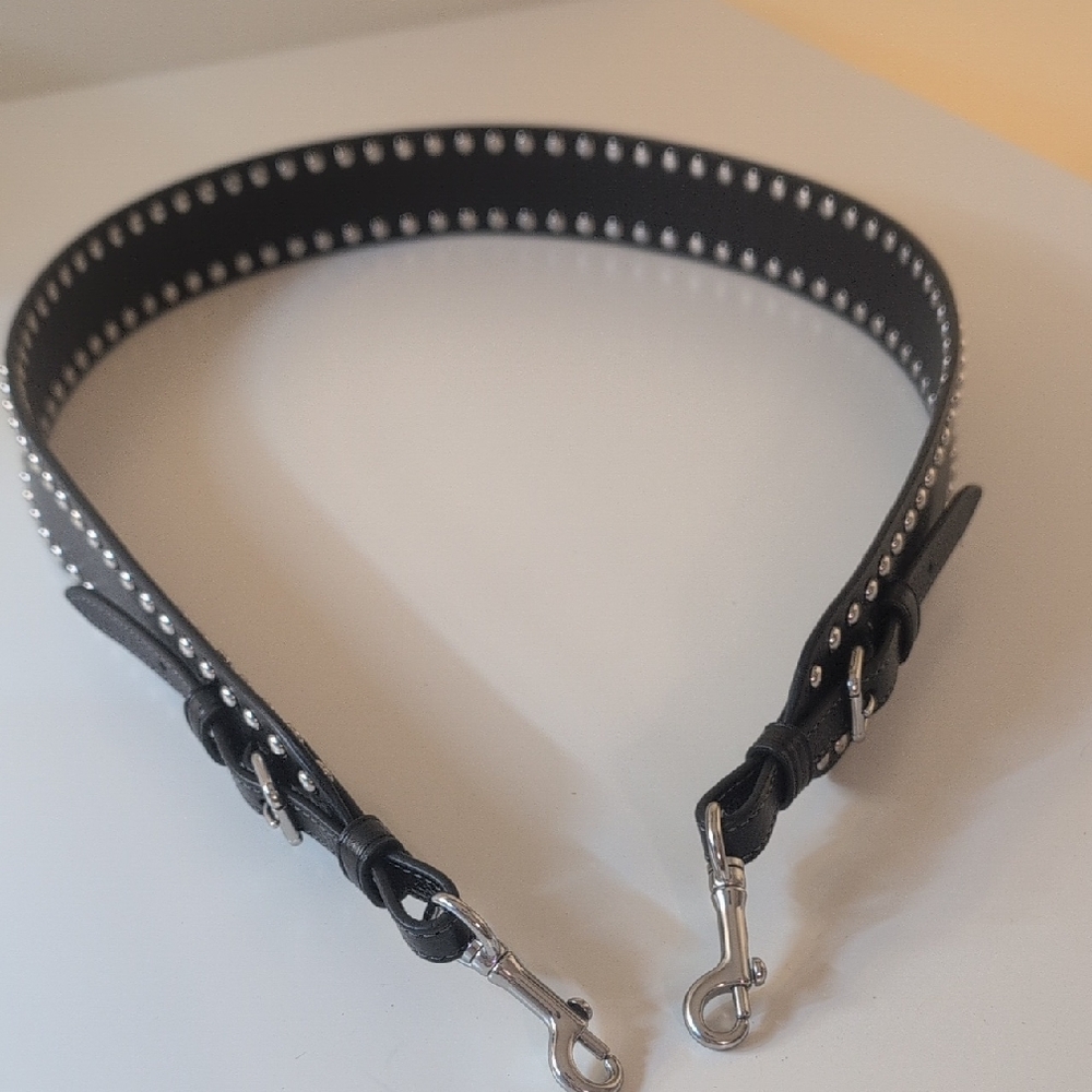 Coach Black Studded Leather Crossbody Strap